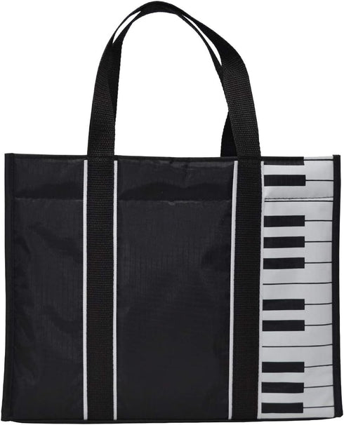 Piano Keys Music Tote Bag, Waterproof Oxford Cloth Handbag with 5mm Sponge, Shopping Bag with Magnetic Snaps