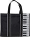 Piano Keys Music Tote Bag, Waterproof Oxford Cloth Handbag with 5mm Sponge, Shopping Bag with Magnetic Snaps