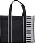 Piano Keys Music Tote Bag, Waterproof Oxford Cloth Handbag with 5mm Sponge, Shopping Bag with Magnetic Snaps