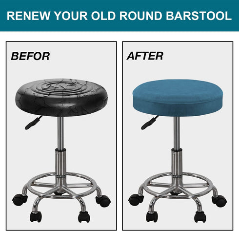 GAMUKAI 2 Pack 16"-18", Counter, Round Bar Stool Covers Stretchable Round Vanity Stool Cover, Fits Diameter Washable