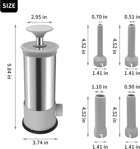 Saihisday 4 2LB Household Sausage Stuffer, Homemade Sausage-Maker Tool Sausage Stuffer Machine Stainless Steel Vertical