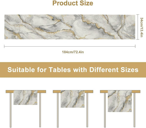 ShiTingYu 13x36 Inch Marble Table Runner Gold Grey Table Dresser Runners Modern Table Coffee Table Runner for Home