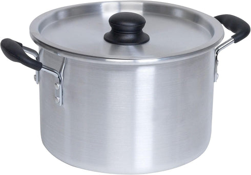 IMUSA USA Silver Aluminum Stock Pot with Lid, 8 Quart, 12 Quart