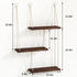 3 Fixwal Hanging Shelves for Wall, Tier Boho Wall Decor Hanging Plant Shelf Floating Shelves Rope Rustic Wood Organizer