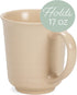Elanze Designs Cream Matte Glaze Finish Stoneware Coffee Cup Mugs Set of 4, 17 Ounce