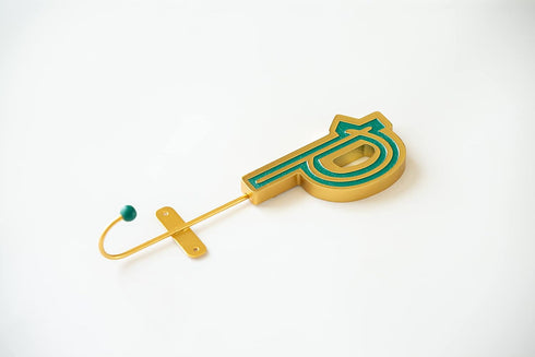 COLLECTIVE HOME Monogram Wall Hooks, Wall Mounted Hooks for Hanging, Decorative Wall Hangers for Coat, Scarf, Bag (P)