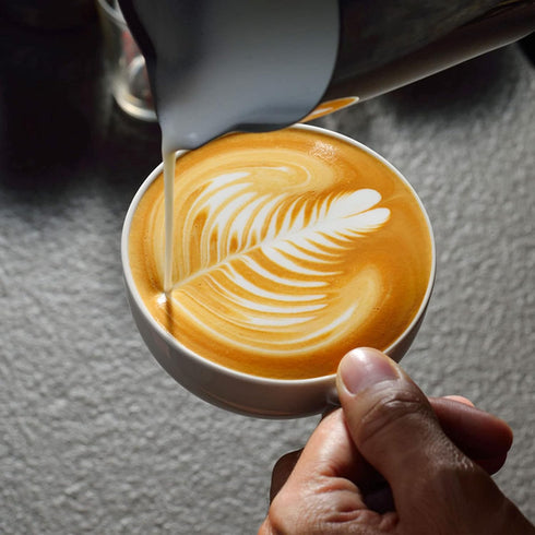 Stainless Steel Milk Frothing Pitcher 20oz/600ml - Milk Jug Cup for Cappuccino Coffee Stencils, Latte Art with 16
