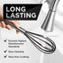Silicone Whisk Set, 3 Pieces, Stainless Steel & Silicone Non-Stick Coating, 12-inch, 10-inch & 8.5-inch