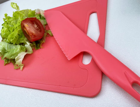 11" Professional Plastic Lettuce Knife, 2 Pack Pink, for Cutting Salad, Fruit, Cake, and Veggies