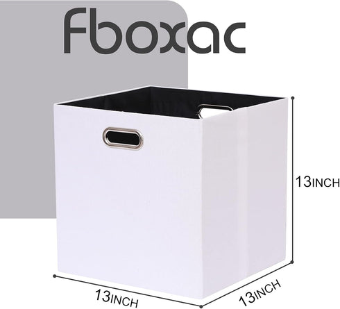 Cube Storage Bins 13×13 Polyester Foldable Box, Set of 4 Large Capacity Organization Baskets for Closet Shelf, Cabinet,