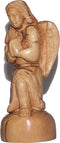 Holy Land Market Small Praying Kneeling Angel, Carved in Olive Wood (5.4 Inches or 13.5cm)