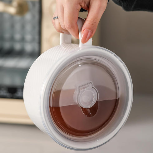 38 oz 6 Inch Oversized Soup Bowl with Handle: Ceramic Soup Mug with Lid - Microwave Safe Jumbo Food Storage Container