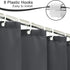AooHome Fabric Shower Curtain 48 x 72 Inch, Solid Color Bath Curtain with Hooks, Dark Grey