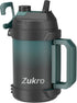 Zukro 1 Gallon Water Jug, 128 oz Large Stainless Steel Sport Water Bottle, Triple Wall Insulated, Leak Proof, Cyan