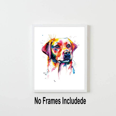 Lovely Dog Canvas Wall Art - Colorful Border Collie Pet Painting, Set of 4 (8”X10”, No Frame)