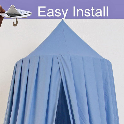 Fog Blue Kids Bed Canopy - Crib & Nursery Light-Blocking Hanging Canopy