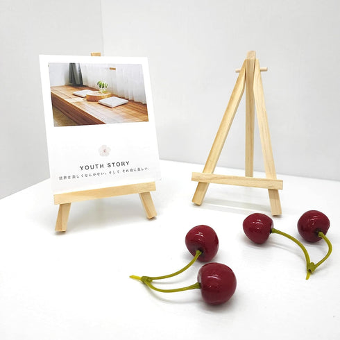 4pcs Mini Wood Display Easels, Small Table Top Easels for Canvas Paintings, Weddings, Business Cards