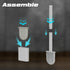HygieX Pack 2 Set Silicone Toilet Brushes & Holders of Long Non-Slip Handle, Flexible Bristles for Easy Cleaning Modern