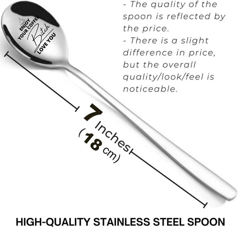 Enjoy Coffee Bitch Engraved Spoon, Funny Gift for Coffee Lovers, Unique Gift for Him, Her, Best Friend