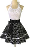 Violet Mist Cute Vintage Apron for Women, White Polka Dots Retro French Maid Cooking Kitchen Apron, Adjustable Gift