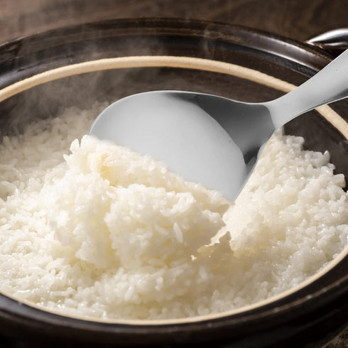 Stainless Steel Rice Paddle Rice Paddle Stainless Steel Rice Spoon Rice Serving Scooper Metal Soup Spoon Nonstick Rice Spatula for Mixing Serving Draining Scooping Scraping
