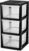 CLMSTE Plastic Drawer Wide Tower Plastic Storage Cart with Clear Pull Out Drawers,