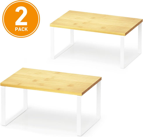 2 Pack, Counter SpaceAid Cabinet Shelf Organizers Kitchen Rack Shelves Riser, Stackable Expandable Spice Rack, Pantry