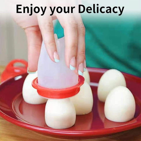 Silicone Egg Cooker, 6 Pieces Hard Boiled Egg Maker, BPA Free Non-Stick Egg Poacher for Fast Cooking