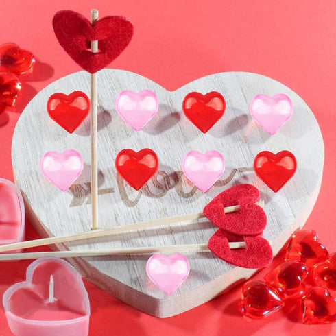Fangoo 110 Pieces Red Pink Acrylic Heart Gems, Valentine's Day Decor Heart Rocks for DIY Crafts Engagement