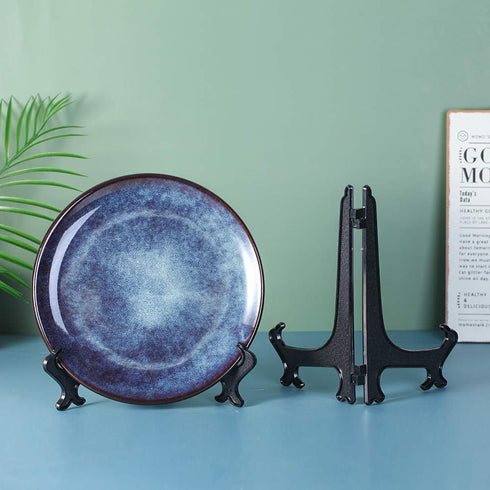 Artliving 10 Inch Black Plastic Easels, 6pcs/Set Plate Display Stands for Picture Frame Holder
