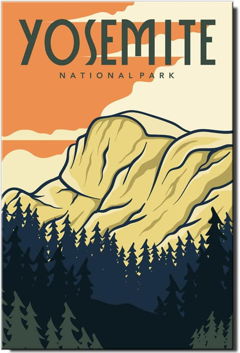 Yosemite Poster Fridge Magnet, California Travel Souvenir National Park