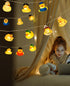 20 9.8ft AceList LED Yellow Duck String Lights - Long, Child-Friendly Decor, Perfect for Kids' Bedrooms and Play Areas