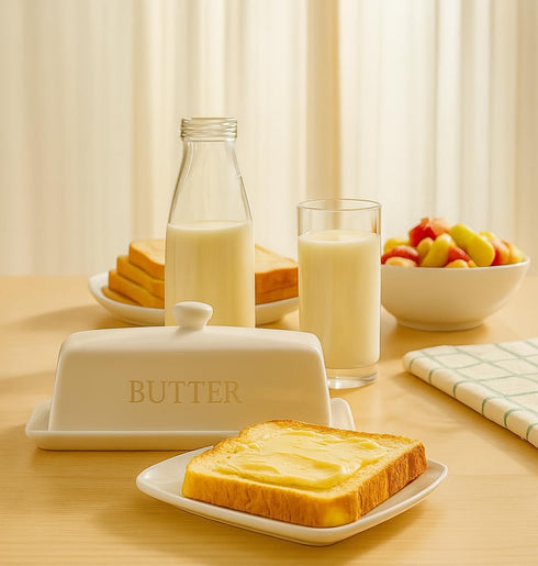 Countertop,7.6" 3.3" 1 Butter Dish with Lid,WERTIOO Butter Dish With Lid for x Butter Tray,Butter Holder