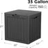 35 TARKARI Gallon Lockable Resin Deck Box, Waterproof & UV-Resistant Outdoor Storage Box for Outdoor Cushion Storage