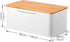 Countertop, 13 7 5.3 inch Phyllia Bread Box, Metal Bread Storage Container with Bamboo Lid Usable as Cutting Board
