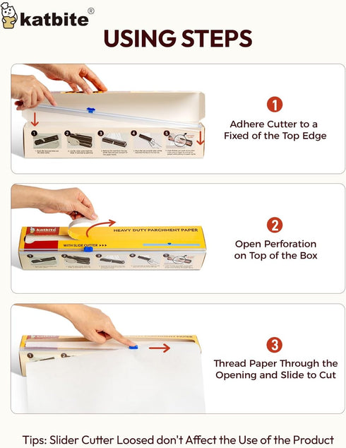 Katbite Heavy Duty Parchment Paper Roll, 12 in x 262 ft Non-Stick for Baking, Cooking, and Grilling