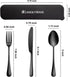 Portable Travel Utensils Set, 3 PCS Reusable Stainless Steel Cutlery Set with Case for Lunch Box, Camping