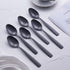 Matte Black Dinner Spoon Set of 6, FULLYWARE 8.0 inches Stainless Steel Black Spoon Silverware, Satin Finish.