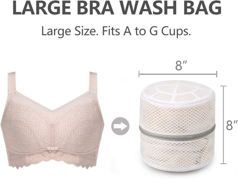 3Pcs Durable Honeycomb Mesh Laundry Bags, Large Lingerie Wash Bag 8 x 8 x 8 Inches for Delicates