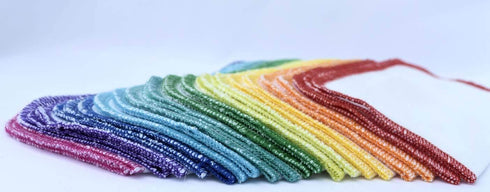 Gina's Soft Cloth Shop 2 Ply White Cotton Birdseye Wipes Set of 20 - Rainbow Edging, Made in USA