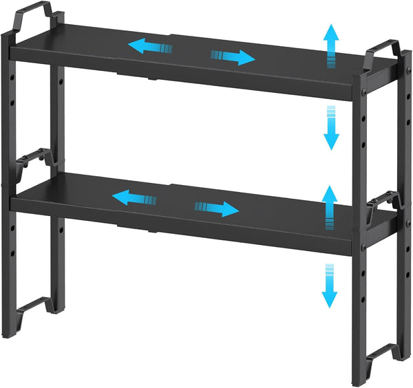 X-cosrack Narrow Expandable Cabinet Shelf Organizer 5.51" Width, Kitchen Counter Storage Shelves Spice