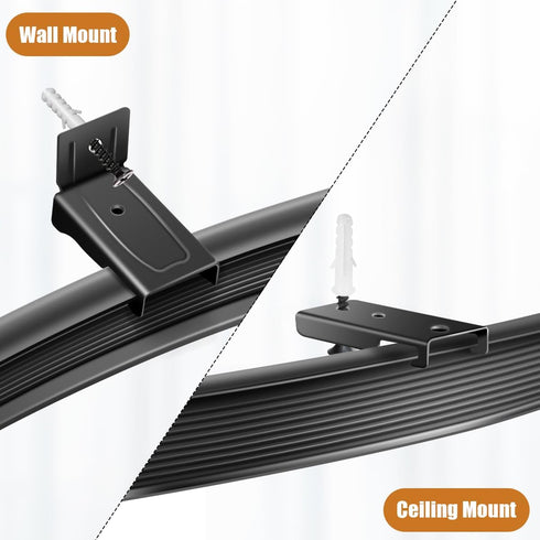 Curtain Track Brackets - Black Curtain Track Wall Mounting Hardware Accessories (10 Pack)