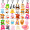 LUKBERA 28Packs Plush Animals Keychain, Stuffed Animals Keychain Toys for Easter Egg Fillers