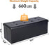 43 Inches 660lbs, JupiterForce Storage Ottoman Bench, Folding Faux Leather Ottoman Footrest Bench with Storage&Padded