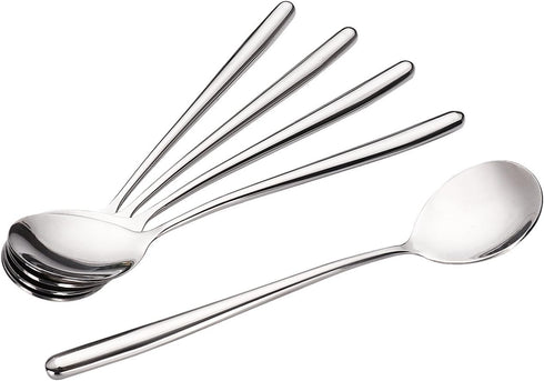 Miupoo Korean Soup Spoons, Stainless Steel Long Handle Tablespoon, Pack of 5