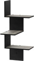 3-Tier Furinno Rossi Wall Mounted Shelves Rectangle French Oak Grey/Black