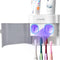 Boperzi Toothbrush Holder Wall Mounted, Toothpaste Dispenser Gray Dustproof Cover for Shower Bathroom Set