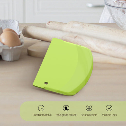 Bench Scraper Dough Scraper for Baking, 4 PCs BPA Free Plastic Flexible Dough Cutter, Food-Safe Tools