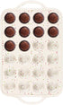 Muffin Pans with Metal Reinforced Frame, 24-Cups Durable Silicone Baking Pan, Beige with Rainbow Spots