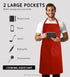 Syntus 2 Pack Adjustable Bib Apron, Waterdrop Resistant with 2 Pockets for Cooking Kitchen